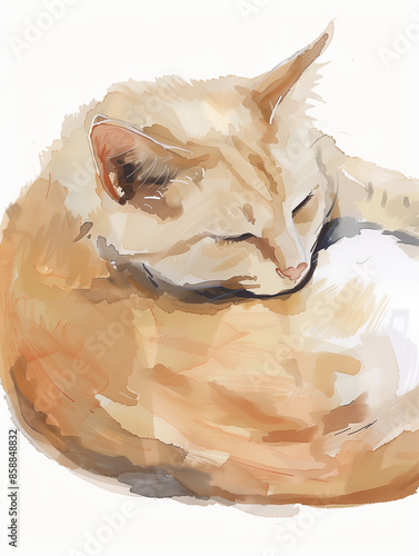 cat on a white background