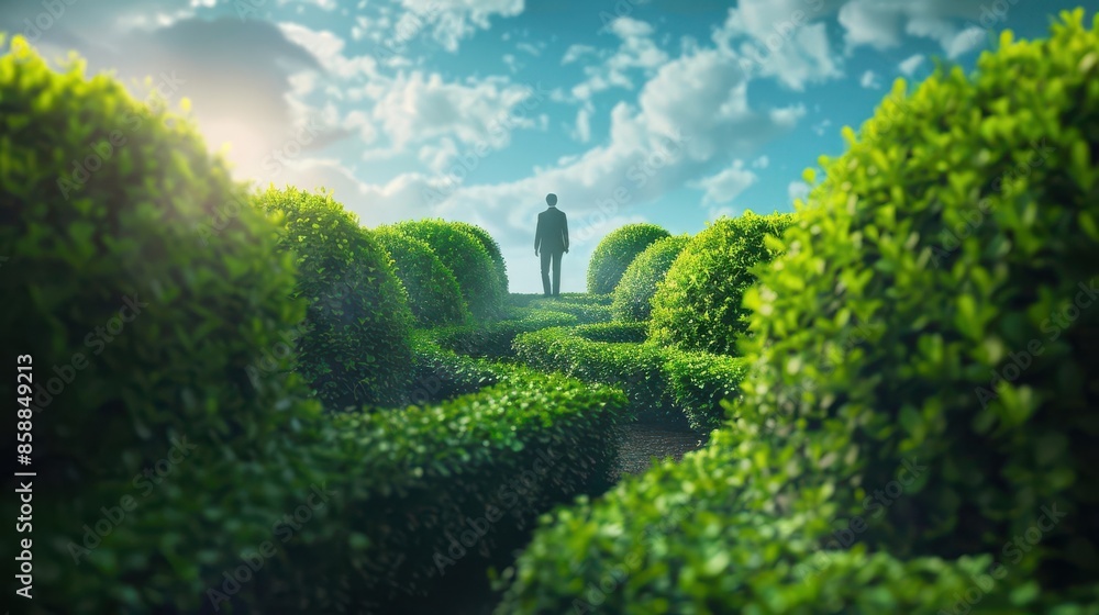 Naklejka premium Business transformation, forward thinking leadership cultivating success