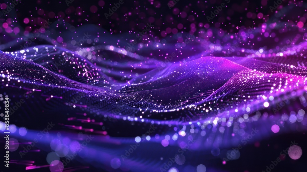 Abstract Purple and Blue Particle Waves Abstract Purple and Blue Particle Waves