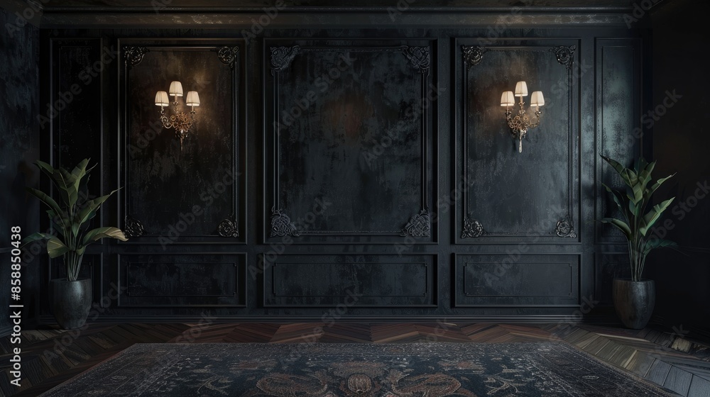 Decorated dark wall Decorated dark wall