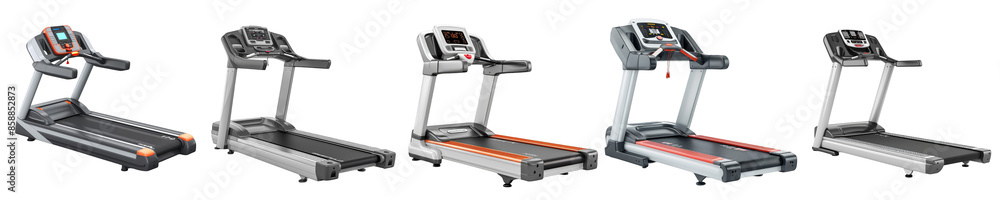 Treadmill fitness machine on transparent background Treadmill fitness machine on transparent background
