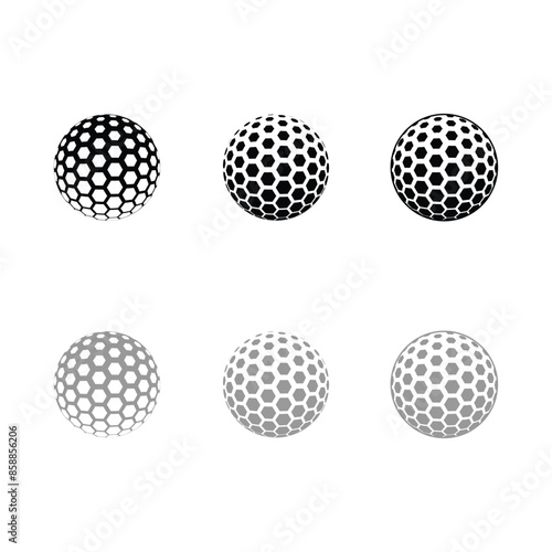 set of premium golf ball logo icon vector template