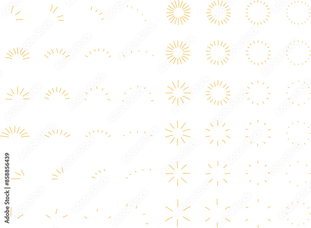 custom made wallpaper toronto digitalイラスト素材：手書き　シンプルなサンバースト・スターバースト・ベクター・太陽のシンボル
