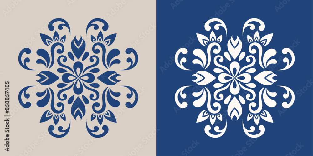 Background pattern with ethnic floral ornament Background pattern with ethnic floral ornament
