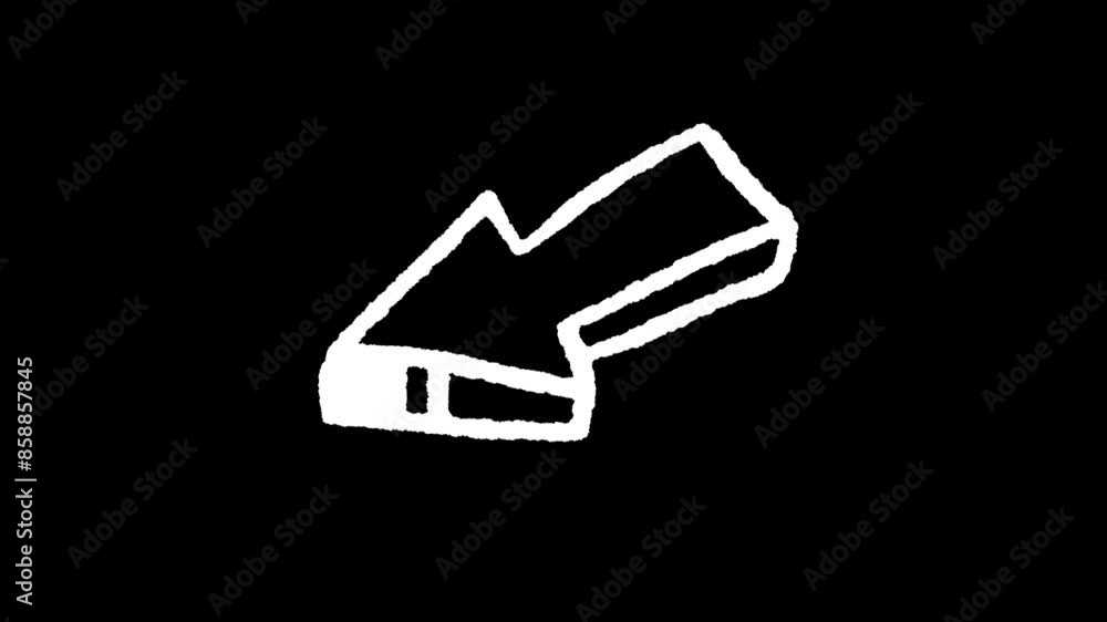 Animated symbol of an arrow with a loop.white arrow rising transparent channel, The white arrow on a black background. Animated symbol of an arrow with a loop.white arrow rising transparent channel, The white arrow on a black background.