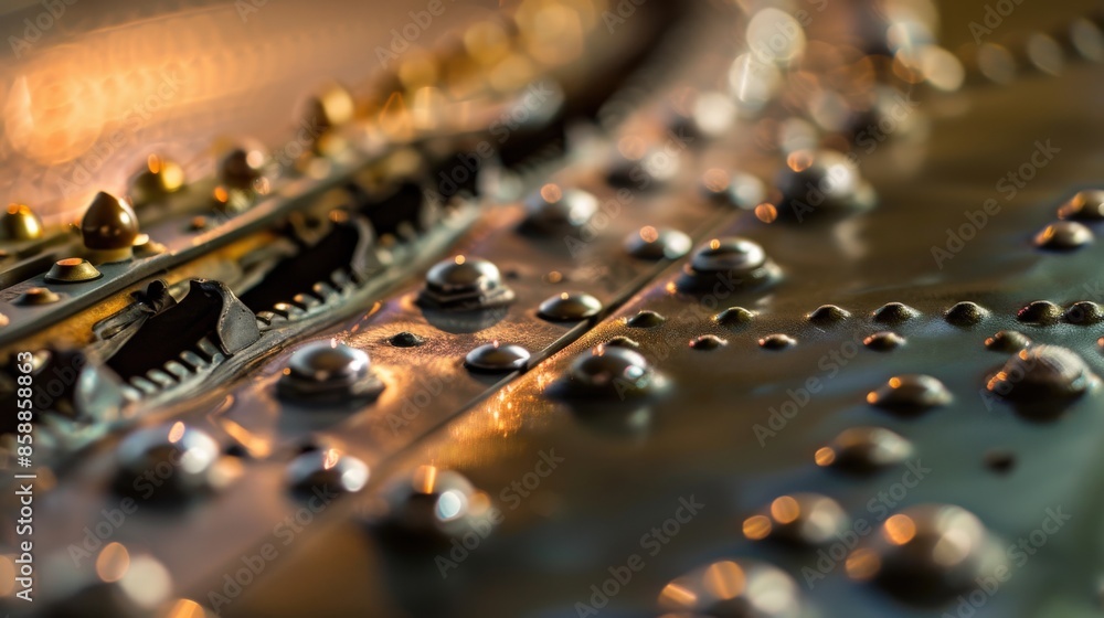 Macro shot of airplane rivets with stunning detail and a clean background Macro shot of airplane rivets with stunning detail and a clean background