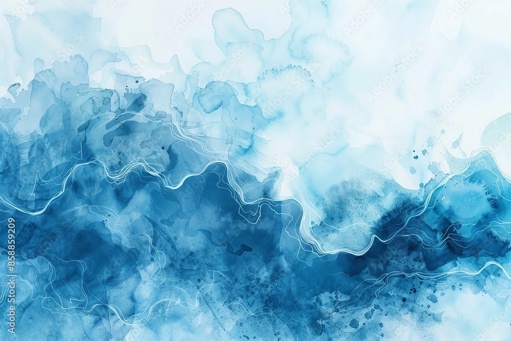 Abstract blue and white watercolor background with flowing patterns. Perfect for modern design projects. Abstract blue and white watercolor background with flowing patterns. Perfect for modern design projects.