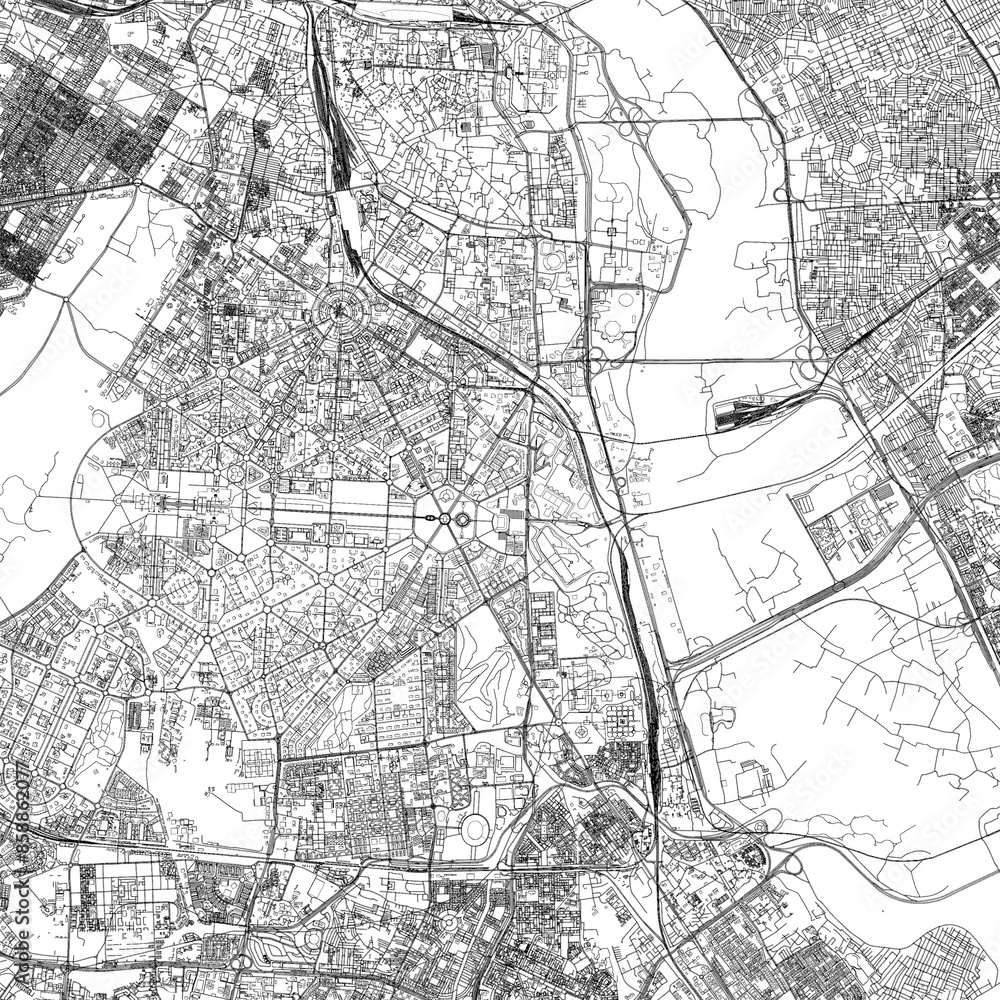 Naklejka premium 3D illustration of city and urban in New Delhi India