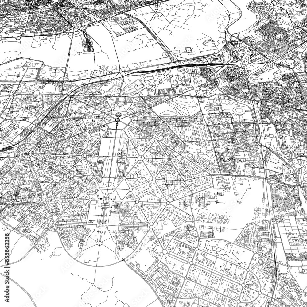 Naklejka premium 3D illustration of city and urban in New Delhi India