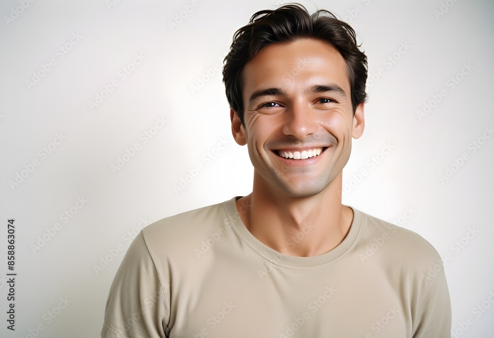 Positive smiling man on clean background Positive smiling man on clean background