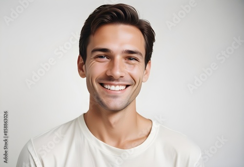 Positive smiling man on clean background