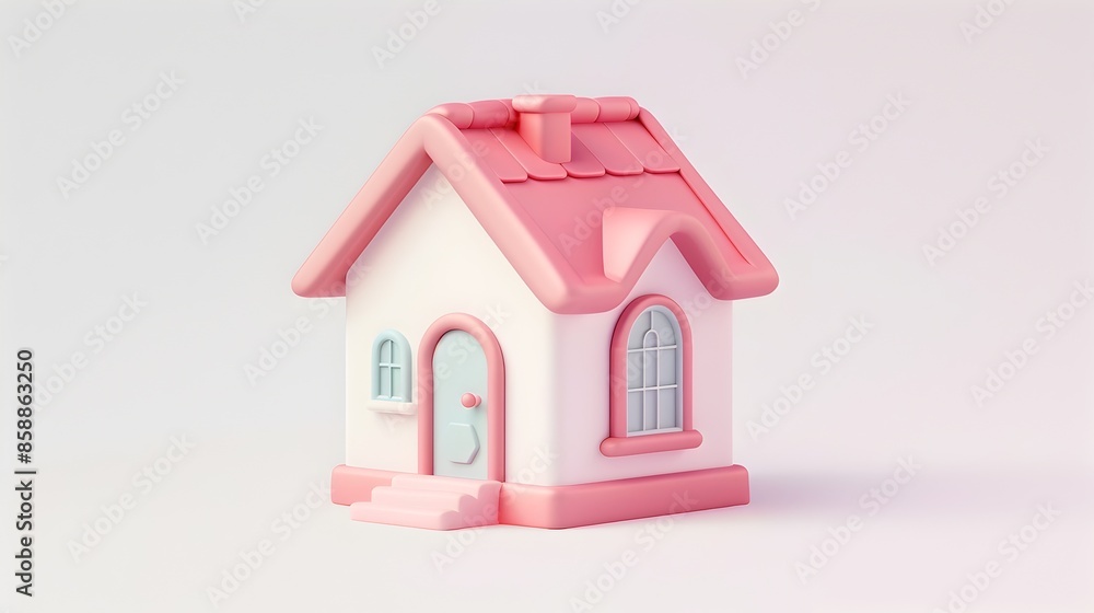 Whimsical Pink Miniature House Model for Home Decor and Real Estate Whimsical Pink Miniature House Model for Home Decor and Real Estate