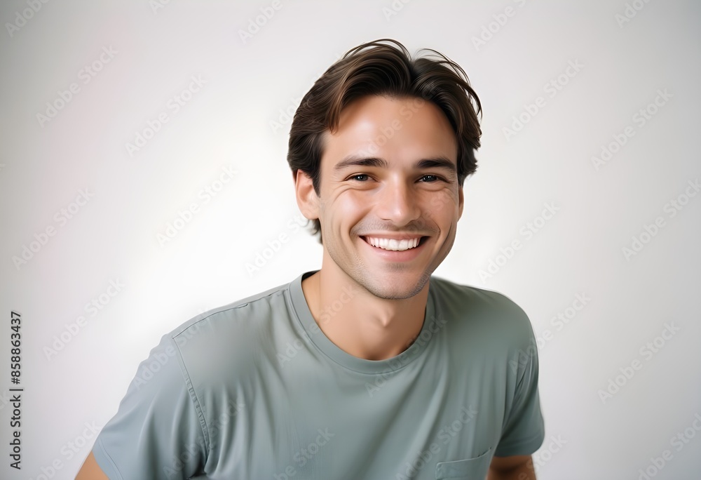 Positive smiling man on clean background Positive smiling man on clean background