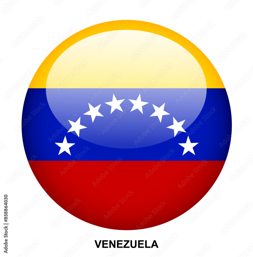 VENEZUELA flag button on white background VENEZUELA flag button on white background