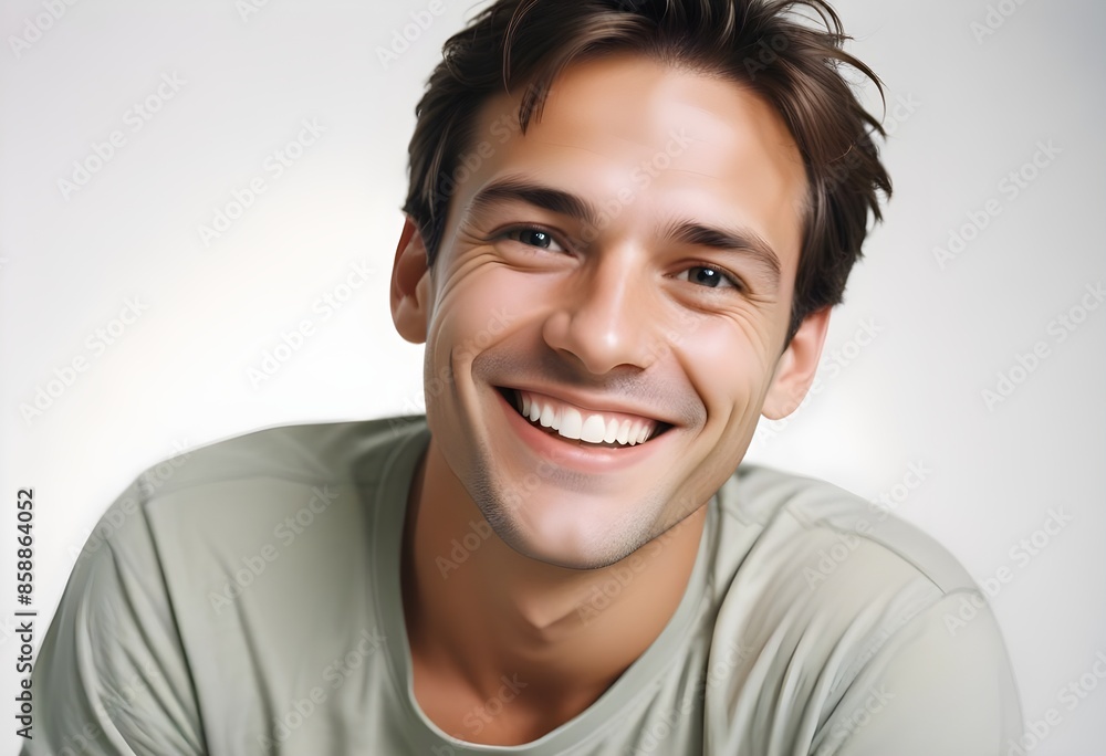 Positive smiling man on clean background Positive smiling man on clean background