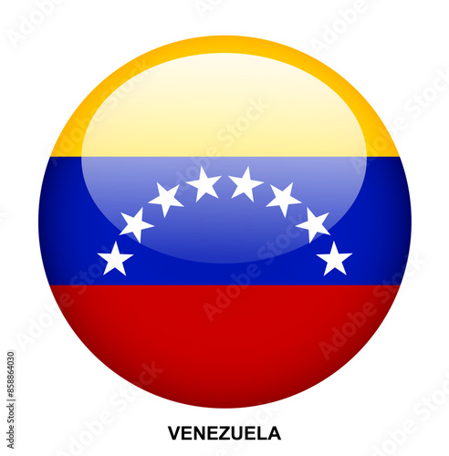 Free Download VENEZUELA flag button on white background - GFXLoad