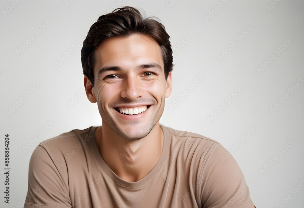Positive smiling man on clean background Positive smiling man on clean background