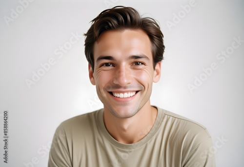 Positive smiling man on clean background