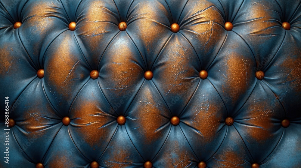 Close-Up View of a Brown Leather Texture Sofa Detailing With Tufted Buttons Background Close-Up View of a Brown Leather Texture Sofa Detailing With Tufted Buttons Background