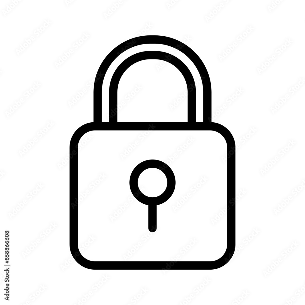 Padlock with keyhole icon, security icon. Padlock with keyhole icon, security icon.