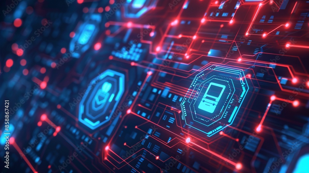 Tech background with Cybersecurity Icons: This abstract background features cybersecurity icons, creating a universal backdrop suitable for technology-themed presentations. Tech background with Cybersecurity Icons: This abstract background features cybersecurity icons, creating a universal backdrop suitable for technology-themed presentations.