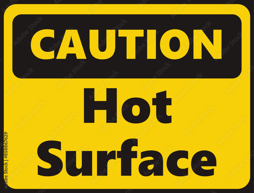 Caution Hot Surface safety signage in vector illustration Caution Hot Surface safety signage in vector illustration