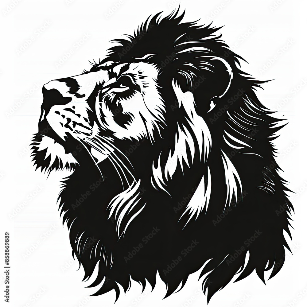 Fototapeta premium A black and white drawing of a lion