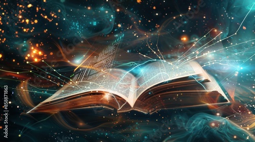 Open Book with Magical Energy