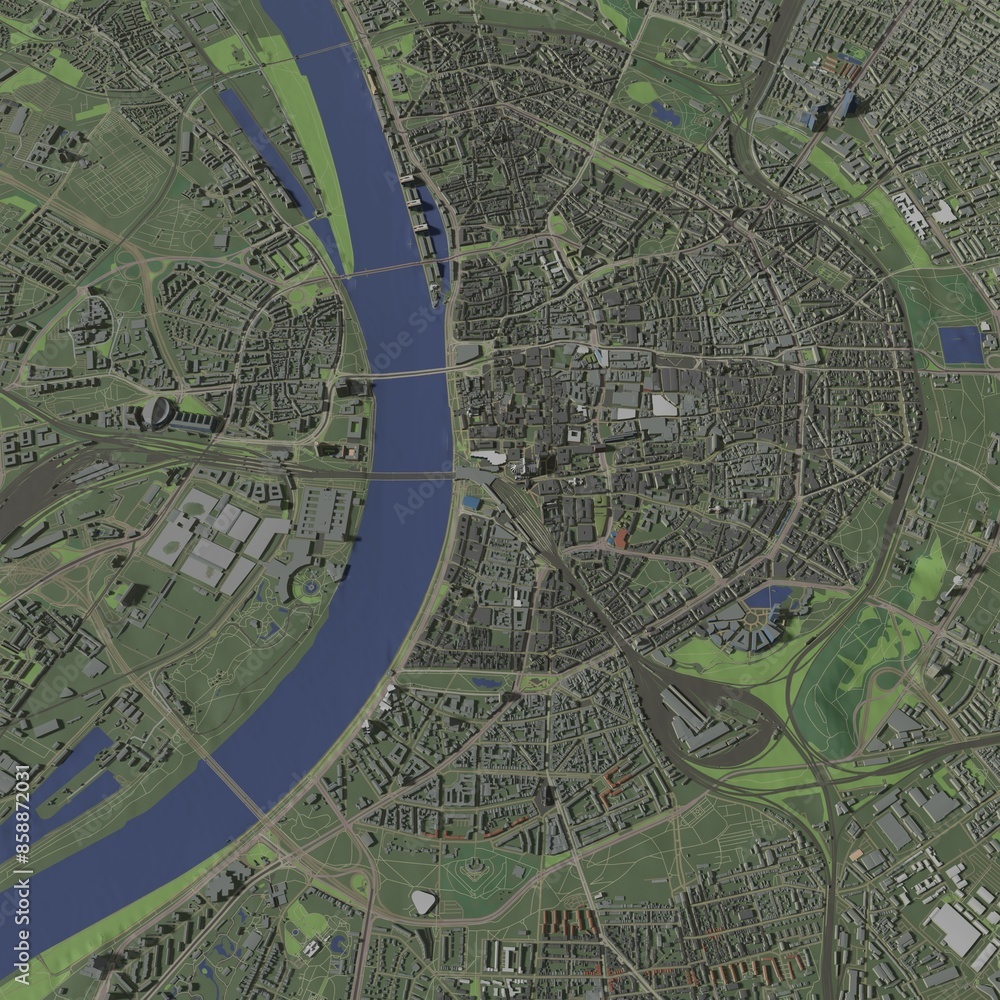 Fototapeta premium 3D illustration of city and urban in Cologne Germany