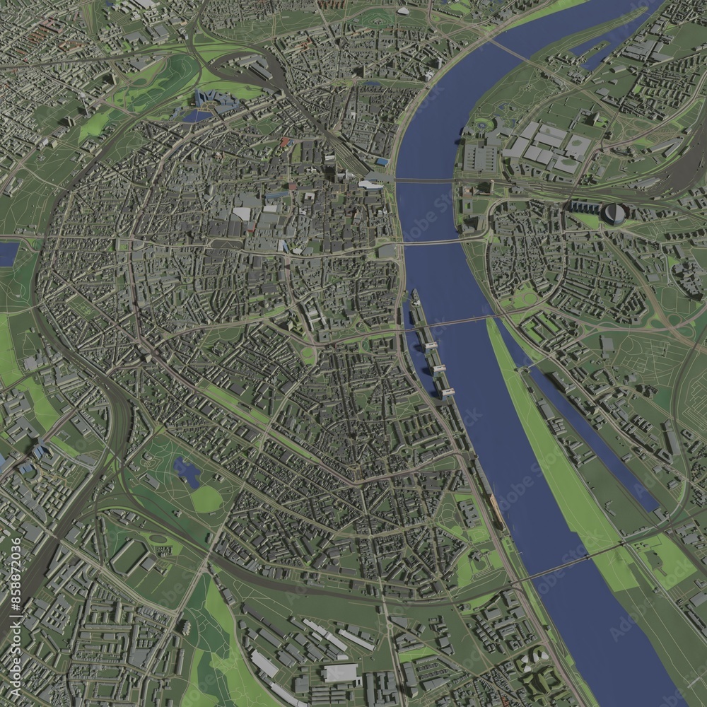 Fototapeta premium 3D illustration of city and urban in Cologne Germany