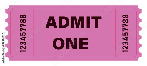 Web Lucky. One pink ticket on a transparent background