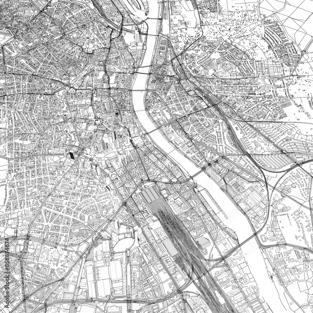 Naklejka premium 3D illustration of city and urban in Frankfurt Germany