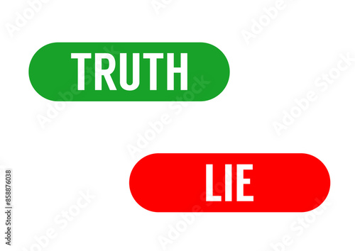 Two web icons with the words truth and lie