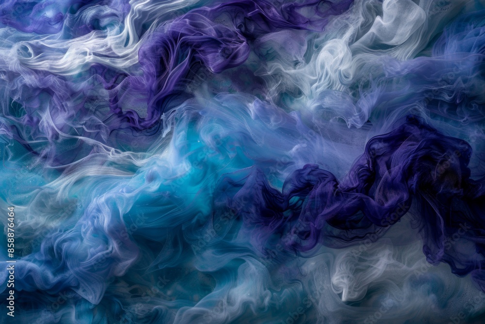 Abstract ocean dance of swirling blue and purple hues Abstract ocean dance of swirling blue and purple hues