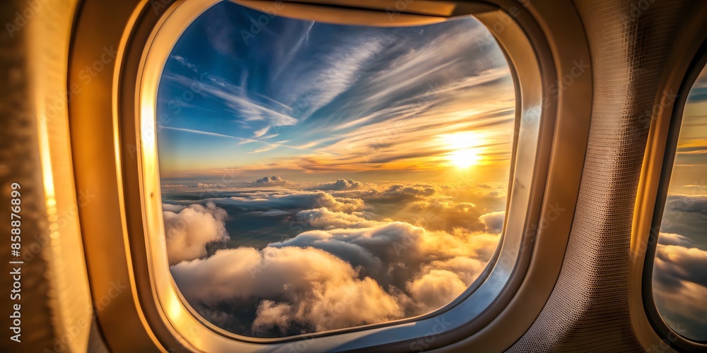 #### Beautiful Sunset Seen Through Airplane Window #### Beautiful Sunset Seen Through Airplane Window