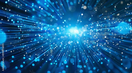 Abstract dark blue and gold particle background with christmas golden light bokeh and foil texture for holiday concept