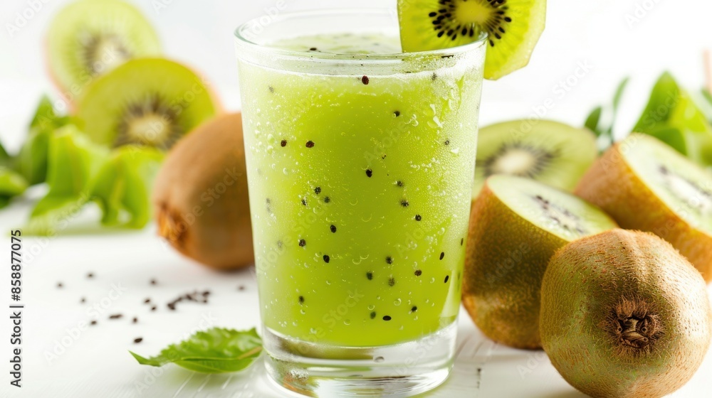 Refreshing Kiwi Smoothie with Fresh Fruit