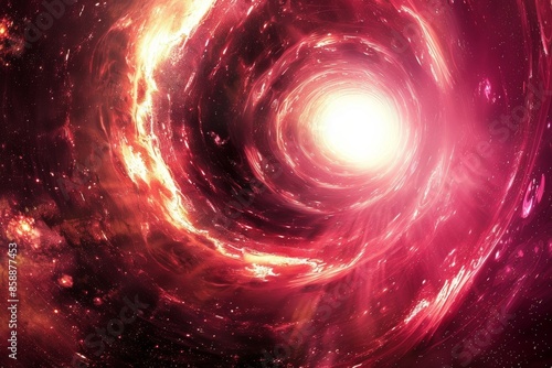 Mesmerizing red galaxy swirl with bright core