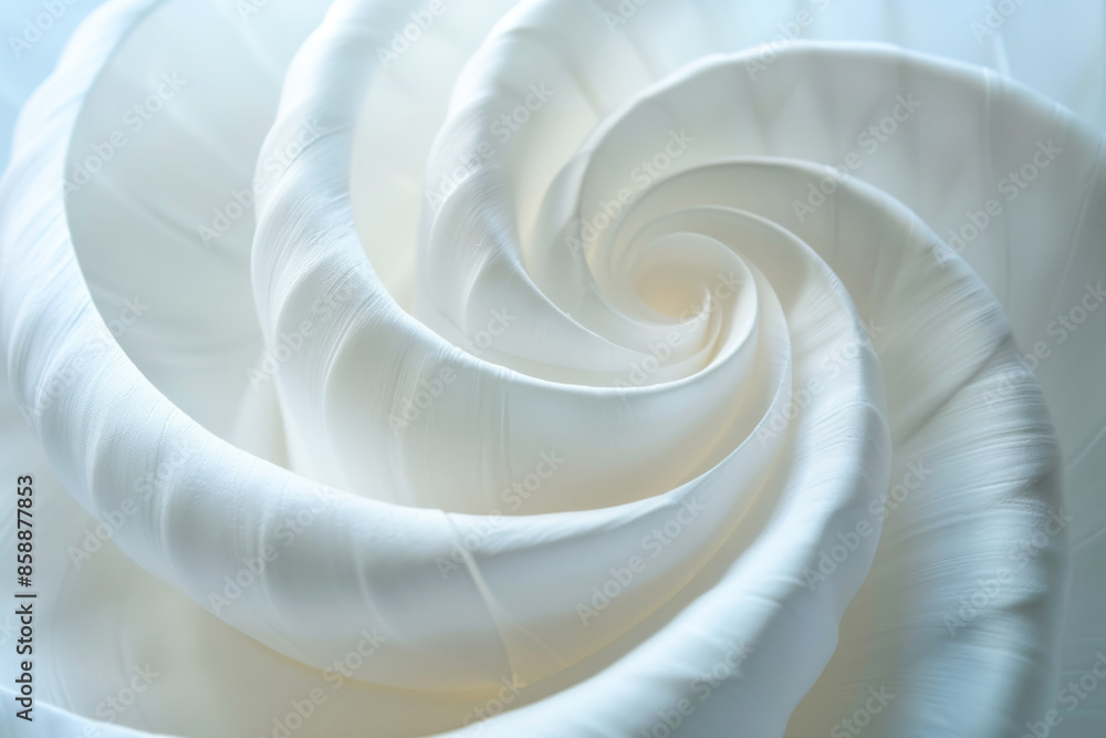 Close-Up of Elegant White Flower Petals Forming a Spiral Pattern in Soft Natural Light Close-Up of Elegant White Flower Petals Forming a Spiral Pattern in Soft Natural Light