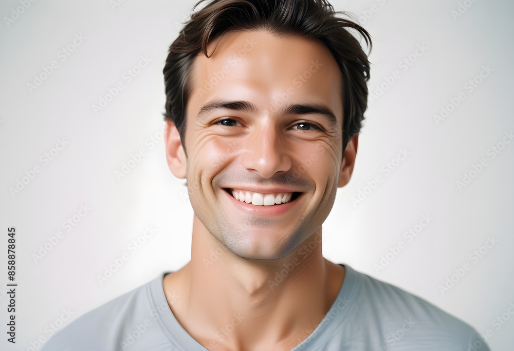 Positive smiling man on clean background