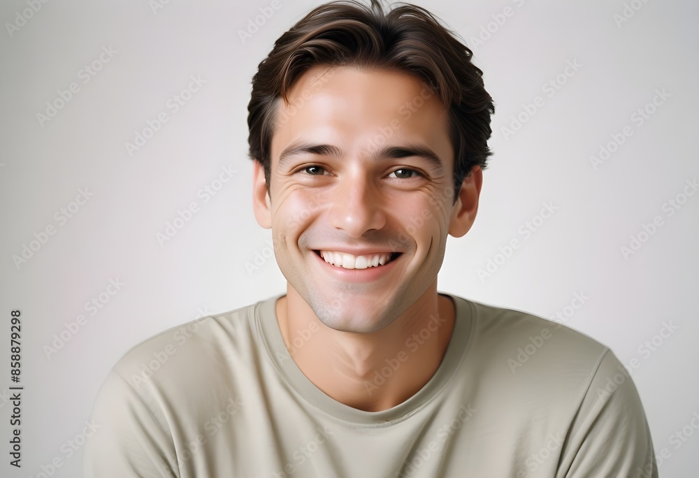 Positive smiling man on clean background Positive smiling man on clean background