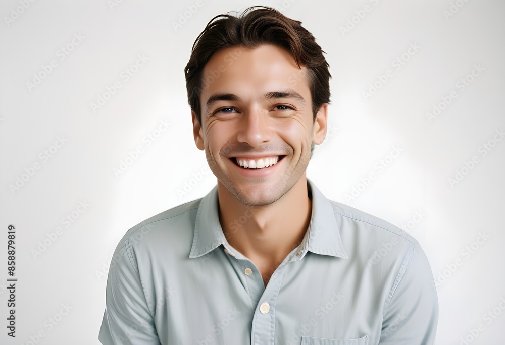 Positive smiling man on clean background