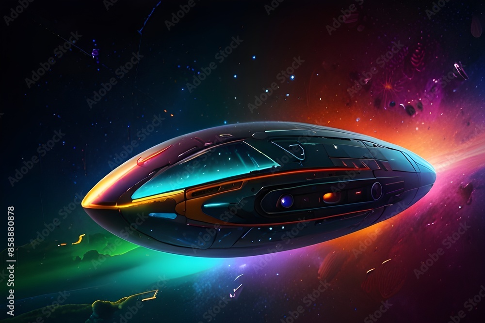 Obraz premium spaceship and ufo