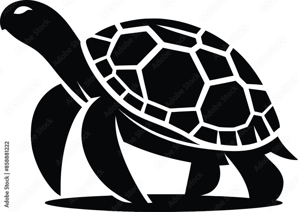 Obraz premium Turtle on a white background silhouette vector design
