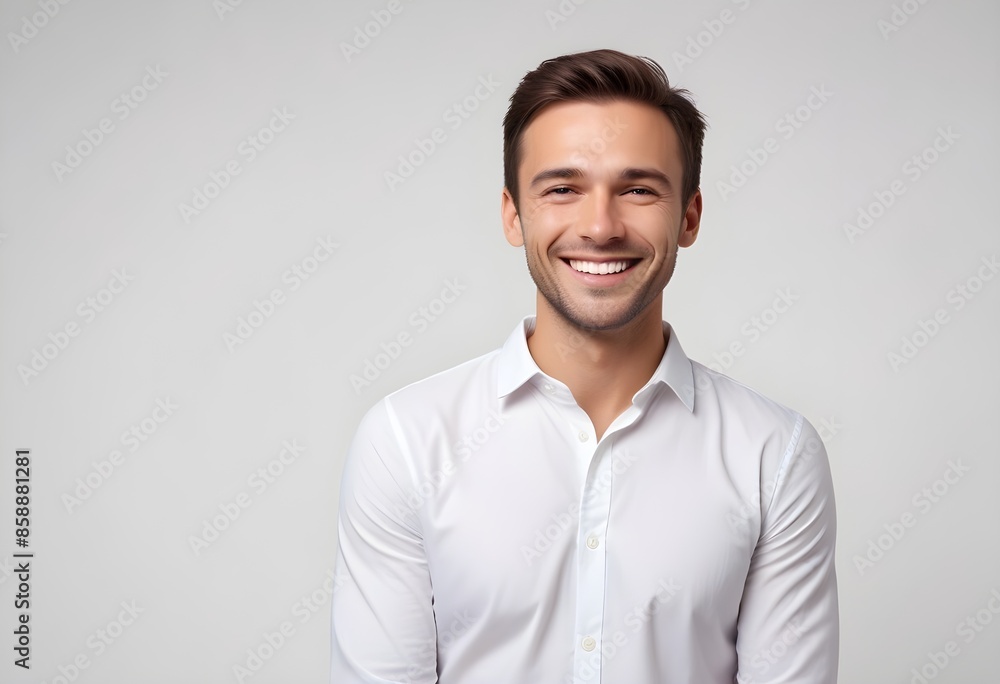 Positive smiling man on clean background Positive smiling man on clean background