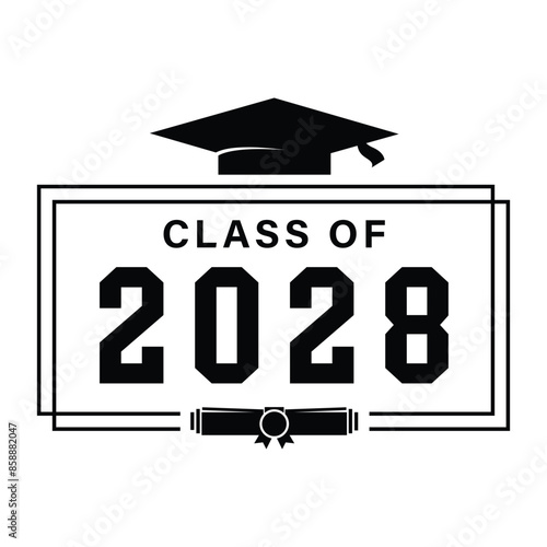 Class of 2028 design, College t-shirt design printable text vector	