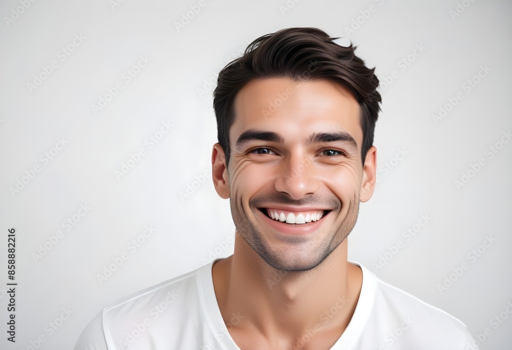 Positive smiling man on clean background Positive smiling man on clean background