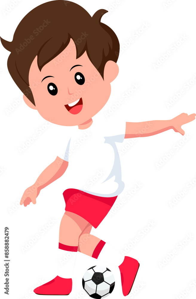 Kid Playing Soccer Football Kicking Illustration Kid Playing Soccer Football Kicking Illustration