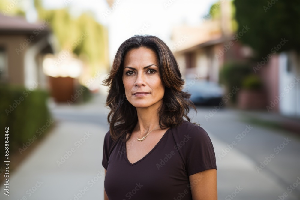 Portrait of a caucasian woman on suburb street Portrait of a caucasian woman on suburb street