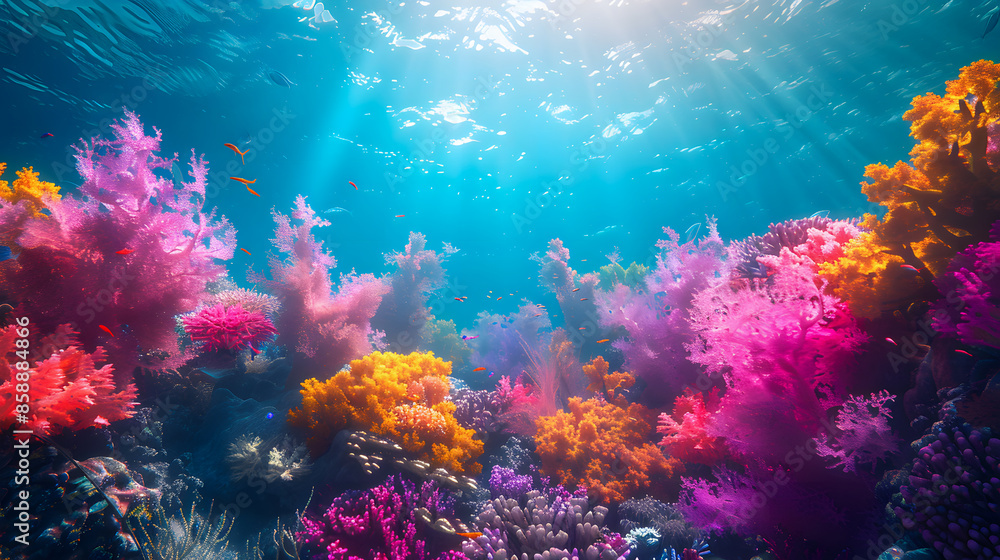 Underwater scene with bubbles, Underwater background deep blue sea and beautiful underwater Underwater scene with bubbles, Underwater background deep blue sea and beautiful underwater